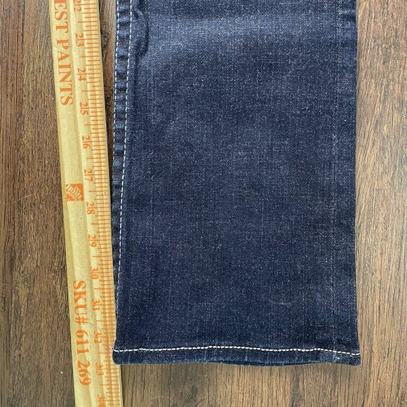 True Religion Jeans Narrow Billy Straight Flap 28x32 Women's Jeans Dark Wash USA - Picture 8 of 11
